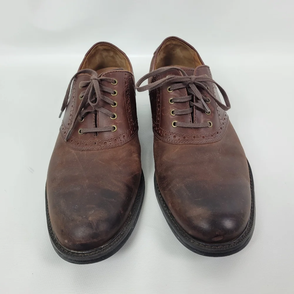 JOHNSTON & MURPHY Sheepskin Waterproof Dual Width Leather Oxford Sz 10.5